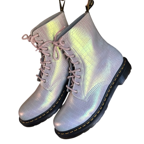 Dr. Martens Shoes - Dr. Martens 1460 Pascal Iridescent Croc Leather Boots Size 11